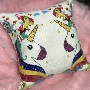 Funda Unicornios en Lentejuelas 40x40cm