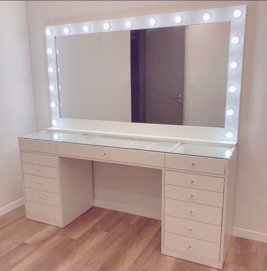 Vanity Rosa Extra Grande 1.90 metros , vanity, espejo, vestidor, habitación