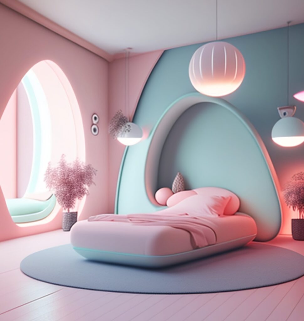 Inspírate para crear una habitación con diseño futurista 