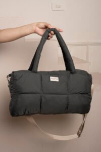 Bolso Tote Rectangular Acolchado nunú verde militar