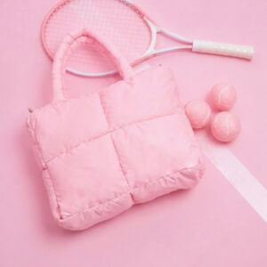 Bolso Tote cuadrado Acolchado nunú rosado
